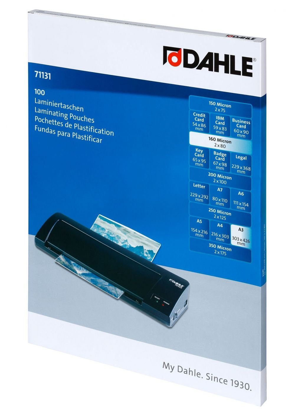 DAHLE LAMINATING POUCHES A3 303X426MM 25