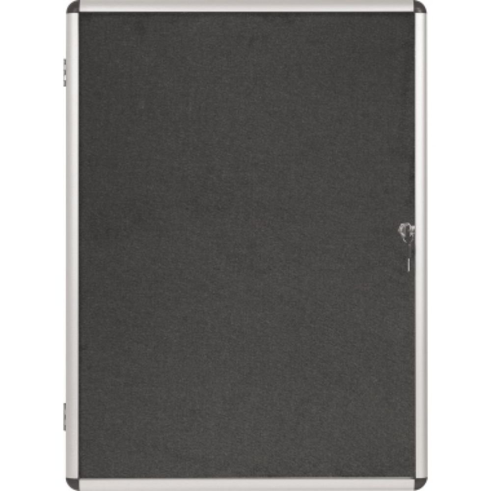 BI-OFFICE ENCORE GREY FELT LOCKABLE BOAR