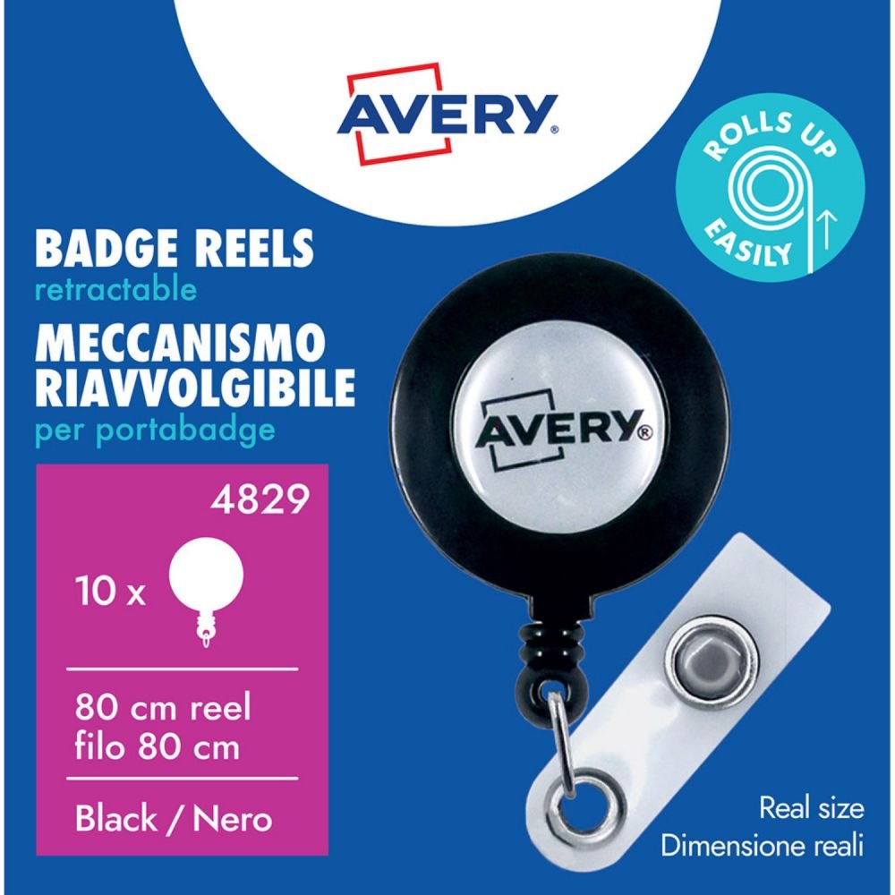 AVERY 4829 RETRACTABLE BADGE REEL 10PK