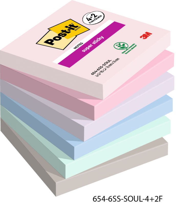 POST IT PACK OF 6 SUPER STICKY NOTES SOU