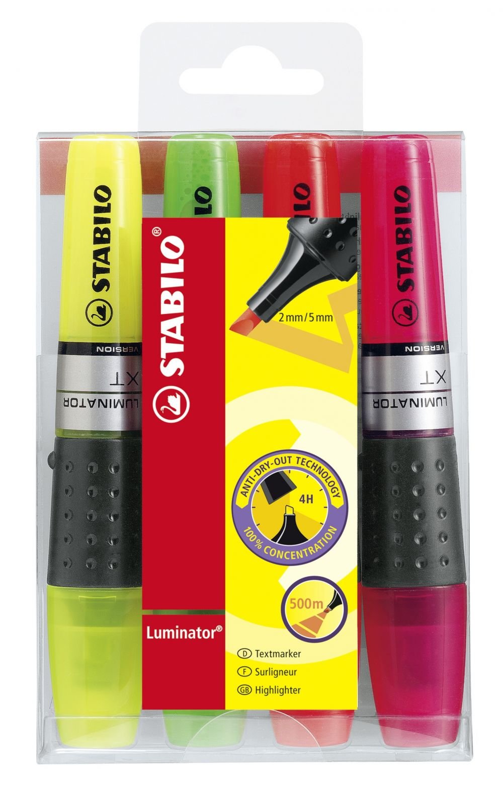 STABILO LUMINATOR HIGHLIGHTER PACK OF 4