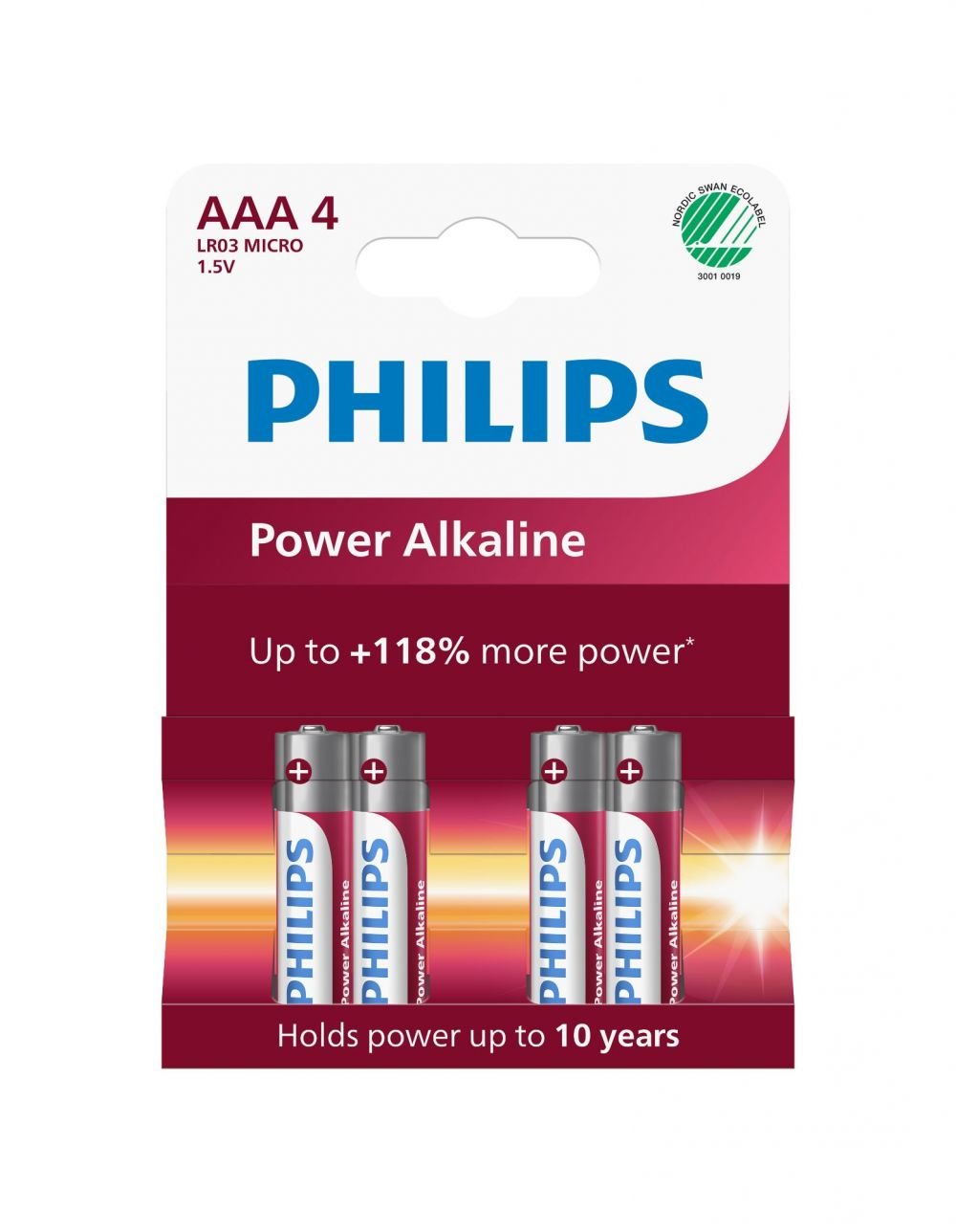 PHILIPS POWER ALKALINE AAA BATTERIES PAC