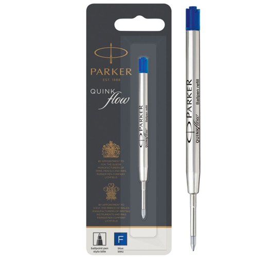 Parker 1950368 Quinkflow Ball Pen Refill Blue Ink Fine Box of 12 Parker 1950368 Quinkflow Ball Pen Refill Blue Ink Fine Box of 12