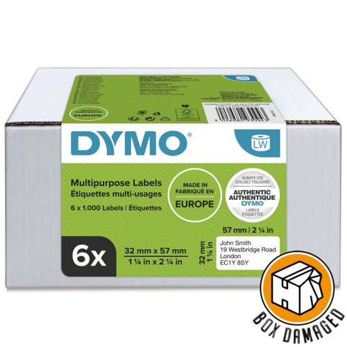 Dymo BOX DAMAGED - 11354 6 Rolls LW Multipurpose Address Labels Dymo BOX DAMAGED - 11354 6 Rolls LW Multipurpose Address Labels