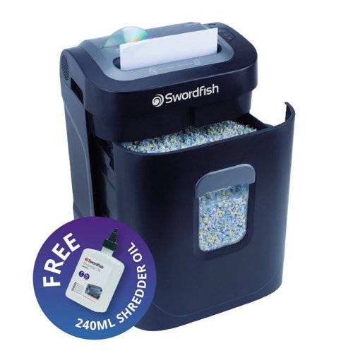 Swordfish 1200XXCD Micro Cut Shredder with a Free 240ml Bottle of Oil Swordfish 1200XXCD Micro Cut Shredder with a Free 240ml Bottle of Oil
