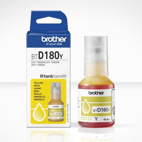 Brother BTD180Y Yellow Ink Bottle 48.8ml Brother BTD180Y Yellow Ink Bottle 48.8ml