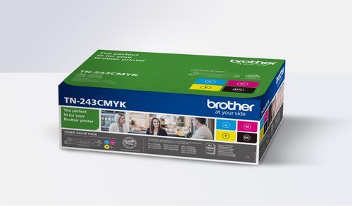 Brother TN243CMYK / TN 243CMYK Value Pack 4-Pack - Lasertoner Cyan