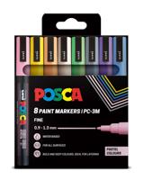 POSCA 8 PACK PAINT MARKERS 3M FINE PASTE