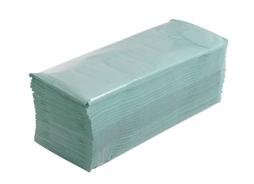 1-Ply Green C-Fold Hand Towels WX43094 Pack of 2850 
