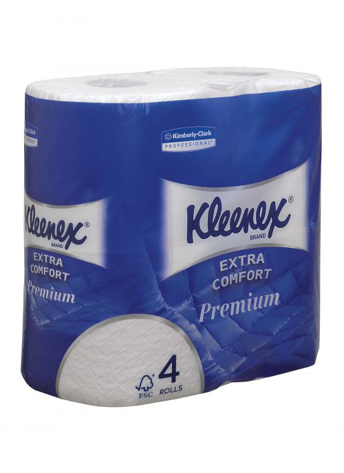 Kleenex+Comfort+Small+Toilet+Roll+160+Sheets+per+roll+4-ply+White+8484+%5BPack+6x4roll%5D
