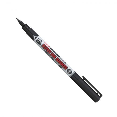 uni+Super+Ink+Permanent+Marker+Bullet+Tip+0.9mm+Line+Black+%28Pack+12%29+-+036905000