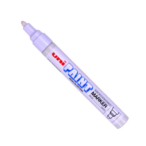uni+PX-20+Paint+Marker+Medium+Bullet+Tip+1.8-2.2mm+White+%28Pack+12%29+-+545491000