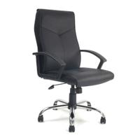 WESTON HB LEATHER FACED EXEC CHAIR BK