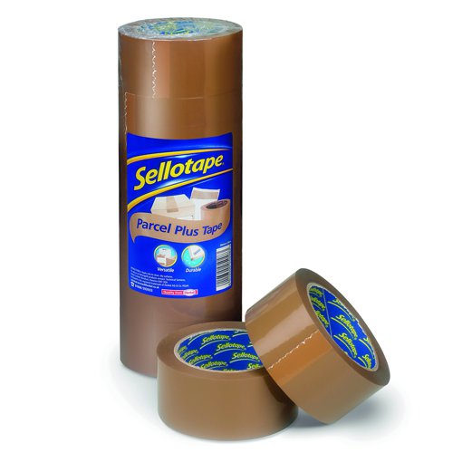 Sellotape+Polypropylene+Packaging+Tape+50mm+x66m+Buff+1445172