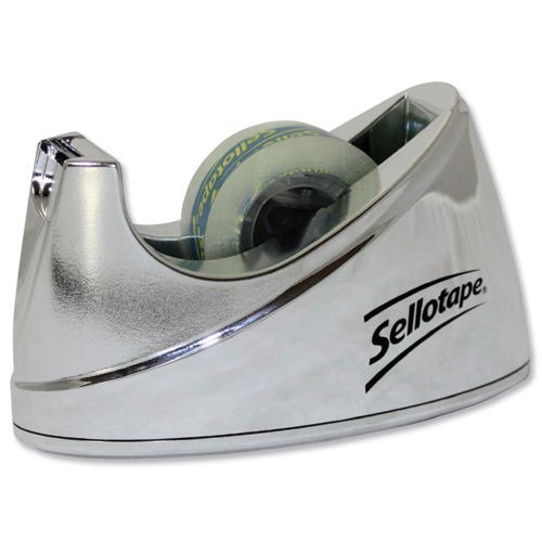 Sellotape+Chrome+Tape+Dispenser+Small+504045