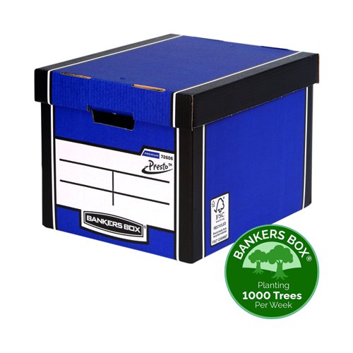 Fellowes Cardboard Bankers Box Filing/Storage Bin with Lid, 30-L, 6-pk