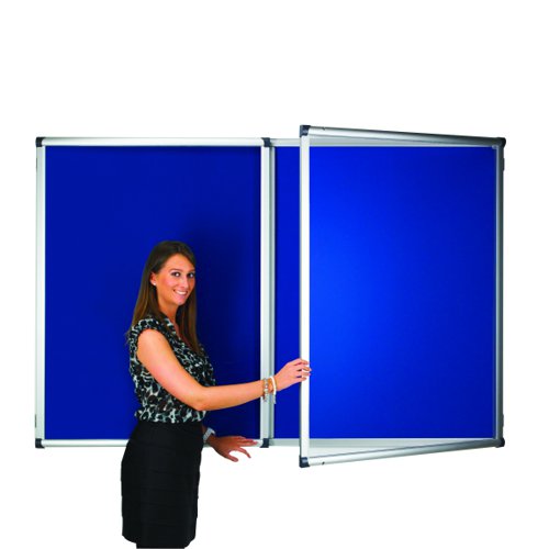 Adboards Blazemaster Metropolitan Glazed Tamperproof Noticeboard 1200x900mm Blue TMBL-1209-01