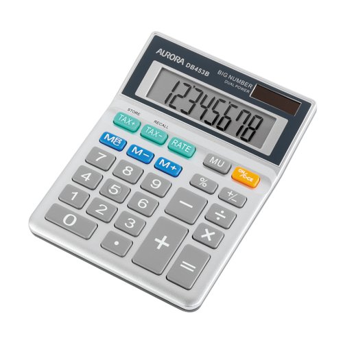 Aurora 8 Digit Semi-Desk Calculator DB453B