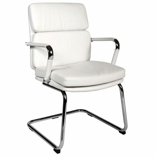 Teknik Office Deco Visitor Faux Leather Visitors Chair White 1101WH Teknik Office Deco Visitor Faux Leather Visitors Chair White 1101WH