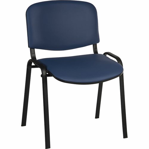Teknik Office Stackable PU Conference Chair Blue 1500PUBLU Teknik Office Stackable PU Conference Chair Blue 1500PUBLU