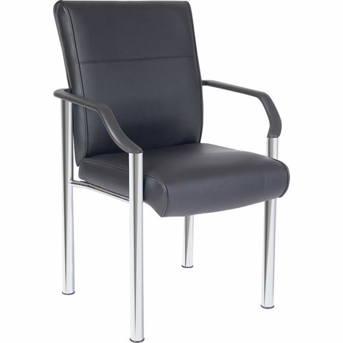 Teknik Office Greenwich Leather Reception Chair Black B689 Teknik Office Greenwich Leather Reception Chair Black B689
