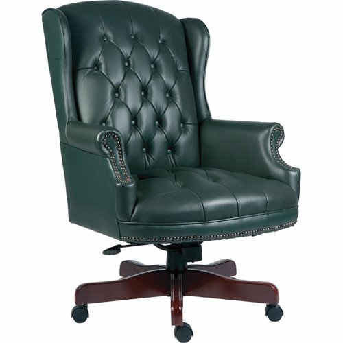 Teknik Office Chairman Leather Faced Executive Chair Green B800GR Teknik Office Chairman Leather Faced Executive Chair Green B800GR