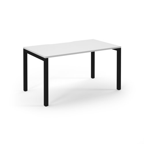 Connex 2 Scalloped Single Desk 1400x800mm Black Frame/White Top SCO148-K-WH Connex 2 Scalloped Single Desk 1400x800mm Black Frame/White Top SCO148-K-WH