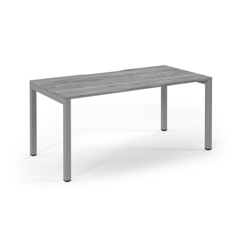 Connex 2 Scalloped Single Desk 1600x800mm Silver Frame/Grey Oak Top SCO168-S-GO Connex 2 Scalloped Single Desk 1600x800mm Silver Frame/Grey Oak Top SCO168-S-GO