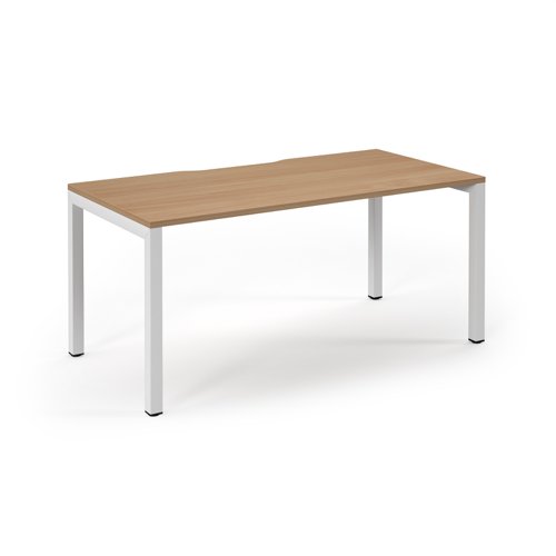 Connex 2 Scalloped Single Desk 1600x800mm White Frame/Beech Top SCO168-WH-B Connex 2 Scalloped Single Desk 1600x800mm White Frame/Beech Top SCO168-WH-B