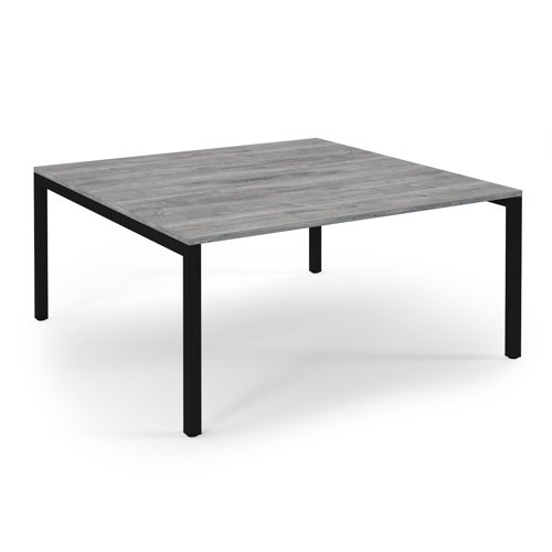 Connex 2 Scalloped Back-to-Back Desk 1600x1600mm Black Frame/Grey Oak Top SCO1616-K-GO Connex 2 Scalloped Back-to-Back Desk 1600x1600mm Black Frame/Grey Oak Top SCO1616-K-GO
