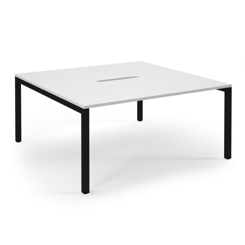 Connex 2 Scalloped Back-to-Back Desk 1600x1600mm Black Frame/White Top SCO1616-K-WH Connex 2 Scalloped Back-to-Back Desk 1600x1600mm Black Frame/White Top SCO1616-K-WH