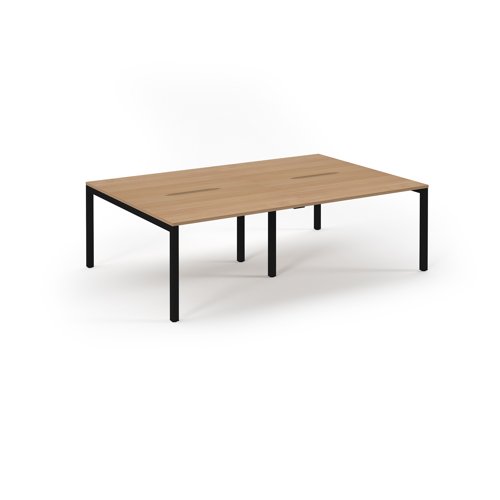 Connex 2 Scalloped Double Back-to-Back Desk 2400x1600mm Black Frame/Beech Top SCO2416-K-B Connex 2 Scalloped Double Back-to-Back Desk 2400x1600mm Black Frame/Beech Top SCO2416-K-B