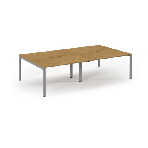 Connex 2 Scalloped Double Back-to-Back Desk 2800x1600mm Silver Frame/Oak Top SCO2816-S-O Connex 2 Scalloped Double Back-to-Back Desk 2800x1600mm Silver Frame/Oak Top SCO2816-S-O