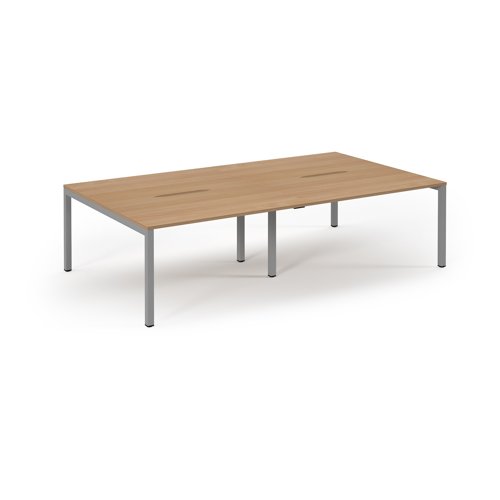Connex 2 Scalloped Double Back-to-Back Desk 2800x1600mm Silver Frame/Beech Top SCO2816-S-B Connex 2 Scalloped Double Back-to-Back Desk 2800x1600mm Silver Frame/Beech Top SCO2816-S-B