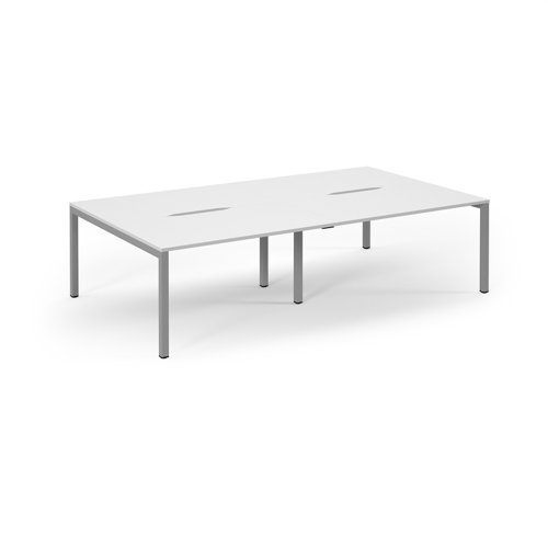 Connex 2 Scalloped Double Back-to-Back Desk 2800x1600mm Silver Frame/White Top SCO2816-S-WH Connex 2 Scalloped Double Back-to-Back Desk 2800x1600mm Silver Frame/White Top SCO2816-S-WH