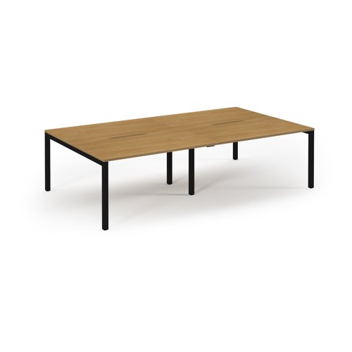 Connex 2 Scalloped Double Back-to-Back Desk 2800x1600mm Black Frame/Oak Top SCO2816-K-O Connex 2 Scalloped Double Back-to-Back Desk 2800x1600mm Black Frame/Oak Top SCO2816-K-O