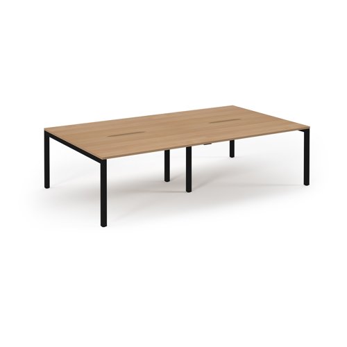 Connex 2 Scalloped Double Back-to-Back Desk 2800x1600mm Black Frame/Beech Top SCO2816-K-B Connex 2 Scalloped Double Back-to-Back Desk 2800x1600mm Black Frame/Beech Top SCO2816-K-B