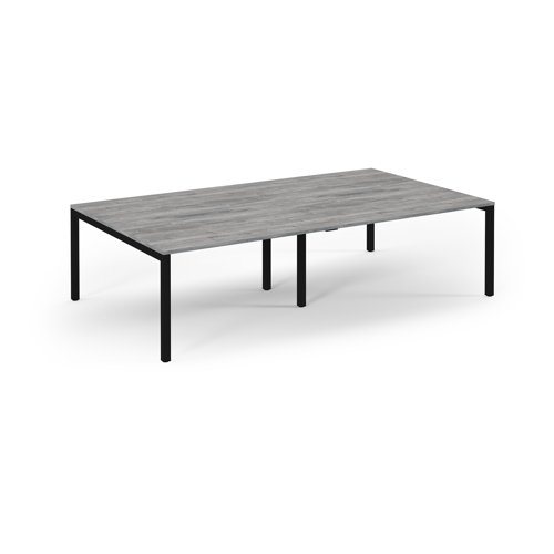 Connex 2 Scalloped Double Back-to-Back Desk 2800x1600mm Black Frame/Grey Oak Top SCO2816-K-GO Connex 2 Scalloped Double Back-to-Back Desk 2800x1600mm Black Frame/Grey Oak Top SCO2816-K-GO