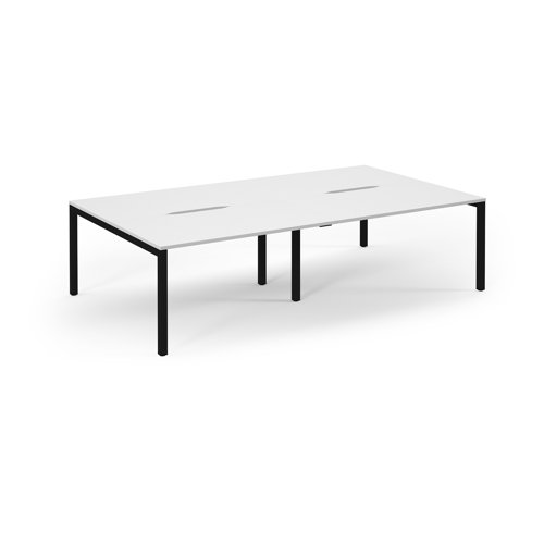 Connex 2 Scalloped Double Back-to-Back Desk 2800x1600mm Black Frame/White Top SCO2816-K-WH Connex 2 Scalloped Double Back-to-Back Desk 2800x1600mm Black Frame/White Top SCO2816-K-WH