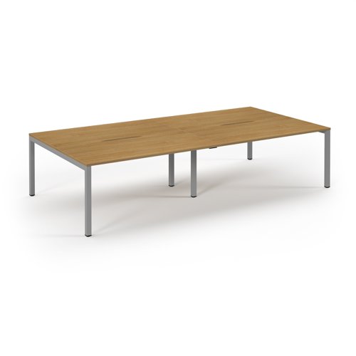 Connex 2 Scalloped Double Back-to-Back Desk 3200x1600mm Silver Frame/Oak Top SCO3216-S-O Connex 2 Scalloped Double Back-to-Back Desk 3200x1600mm Silver Frame/Oak Top SCO3216-S-O