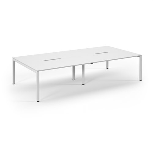 Connex 2 Scalloped Double Back-to-Back Desk 3200x1600mm White Frame/White Top SCO3216-WH-WH Connex 2 Scalloped Double Back-to-Back Desk 3200x1600mm White Frame/White Top SCO3216-WH-WH