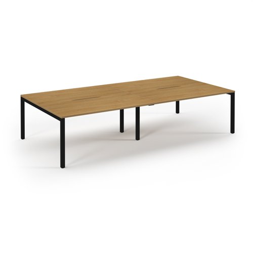 Connex 2 Scalloped Double Back-to-Back Desk 3200x1600mm Black Frame/Oak Top SCO3216-K-O Connex 2 Scalloped Double Back-to-Back Desk 3200x1600mm Black Frame/Oak Top SCO3216-K-O
