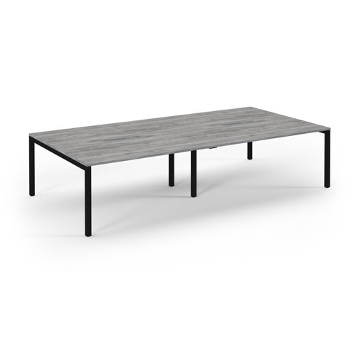 Connex 2 Scalloped Double Back-to-Back Desk 3200x1600mm Black Frame/Grey Oak Top SCO3216-K-GO Connex 2 Scalloped Double Back-to-Back Desk 3200x1600mm Black Frame/Grey Oak Top SCO3216-K-GO