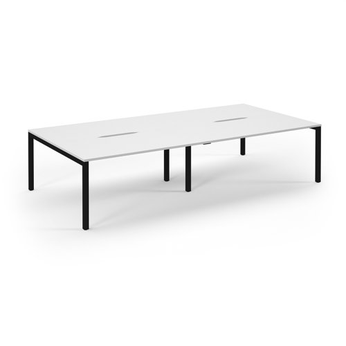 Connex 2 Scalloped Double Back-to-Back Desk 3200x1600mm Black Frame/White Top SCO3216-K-WH Connex 2 Scalloped Double Back-to-Back Desk 3200x1600mm Black Frame/White Top SCO3216-K-WH