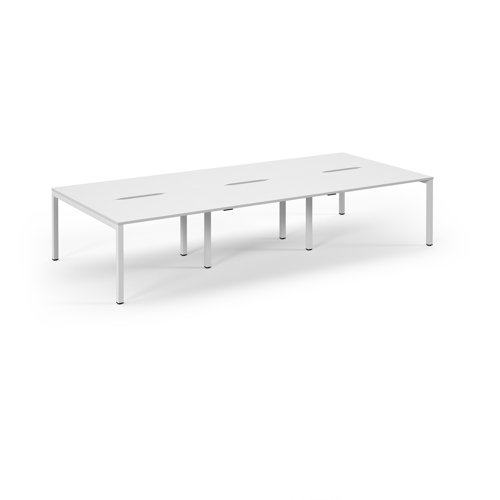 Connex 2 Scalloped Triple Back-to-Back Desk 3600x1600mm White Frame/White Top SCO3616-WH-WH Connex 2 Scalloped Triple Back-to-Back Desk 3600x1600mm White Frame/White Top SCO3616-WH-WH