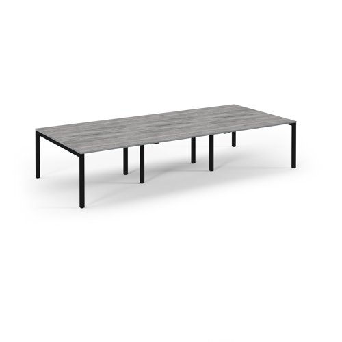 Connex+2+Scalloped+Triple+Back-to-Back+Desk+3600x1600mm+Black+Frame%2FGrey+Oak+Top+SCO3616-K-GO