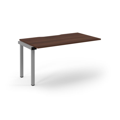 Connex 2 Scalloped Single Add-On Desk 1400x800x725mm Silver Frame/Walnut Top SCO148-AB-S-W Connex 2 Scalloped Single Add-On Desk 1400x800x725mm Silver Frame/Walnut Top SCO148-AB-S-W