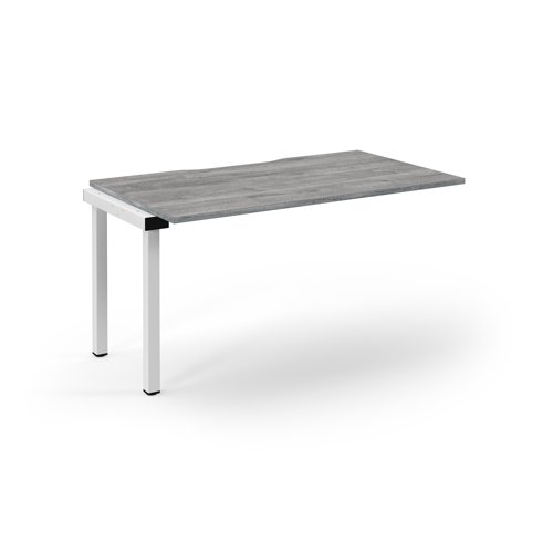 Connex 2 Scalloped Single Add-On Desk 1400x800x725mm White Frame/Grey Oak Top SCO148-AB-WH-GO Connex 2 Scalloped Single Add-On Desk 1400x800x725mm White Frame/Grey Oak Top SCO148-AB-WH-GO