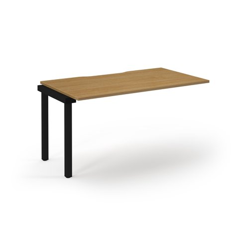 Connex 2 Scalloped Single Add-On Desk 1400x800x725mm Black Frame/Oak Top SCO148-AB-K-O Connex 2 Scalloped Single Add-On Desk 1400x800x725mm Black Frame/Oak Top SCO148-AB-K-O