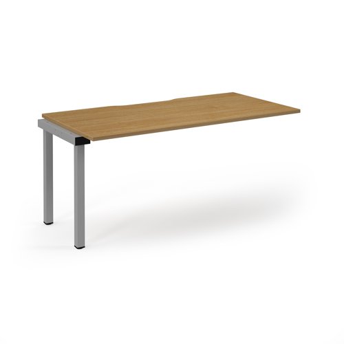 Connex 2 Scalloped Single Add-On Desk 1600x800x725mm Silver Frame/Oak Top SCO168-AB-S-O Connex 2 Scalloped Single Add-On Desk 1600x800x725mm Silver Frame/Oak Top SCO168-AB-S-O